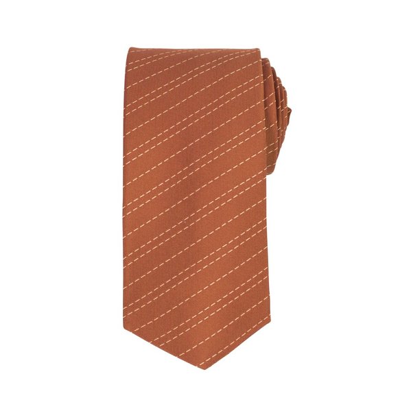New JOHN LOBB Camel Brown 100% Silk Striped Neck Tie $250